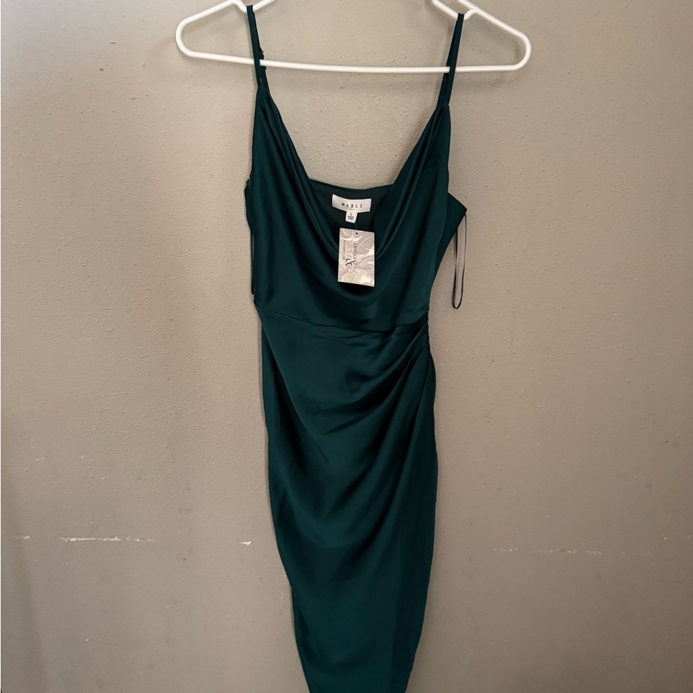MARBLE Deep Green Midi Dress